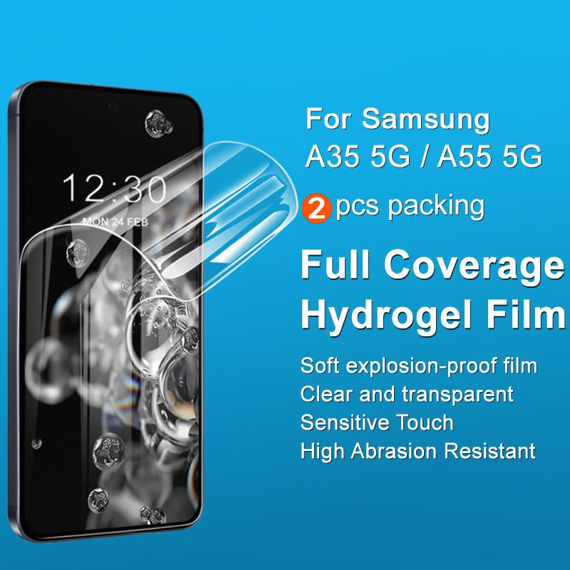 IMAK 2Pcs / Set Hydrogel Film III for Samsung Galaxy A35 5G / A55 5G Soft TPU Anti-scratch Screen Protector IMAK 2Pcs / Set Hydrogel Film III for Samsung Galaxy A35 5G / A55 5G Soft TPU Anti-scratch Screen Protector